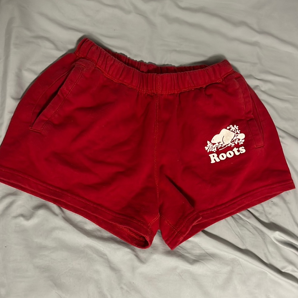 Roots red shorts